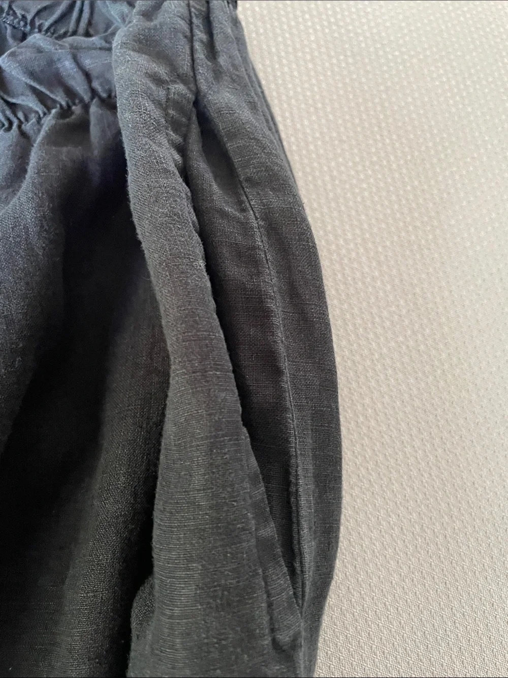 Bryn Walker Black Elastic-Waist Linen Pants Size Medium - Picture 8 of 10